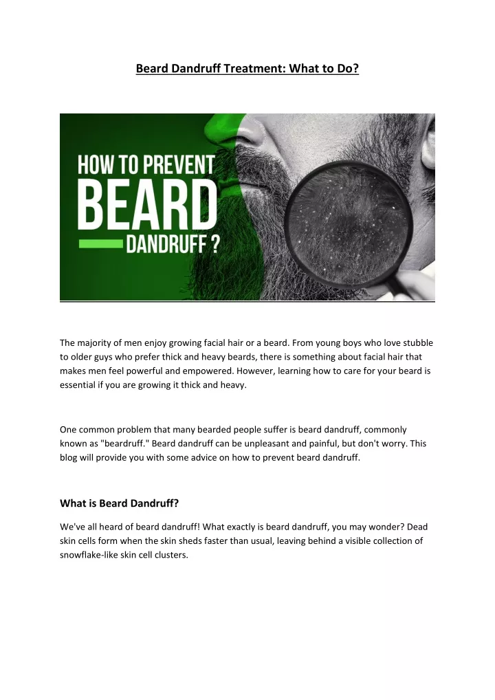 beard dandruff treatment what to do
