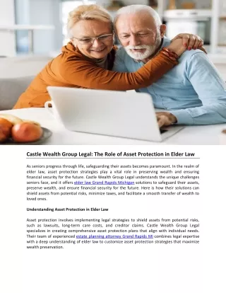 Castle Wealth Group Legal The Role of Asset Protection in Elder Law