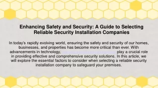 Enhancing Safety and Security_ A Guide to Selecting Reliable Security Installation Companies