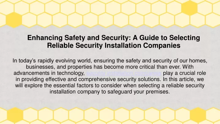 enhancing safety and security a guide