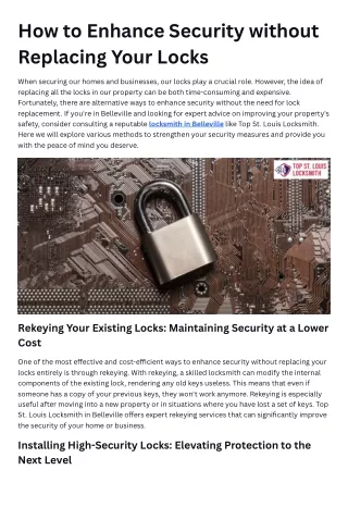 How to Enhance Security without Replacing Your Locks