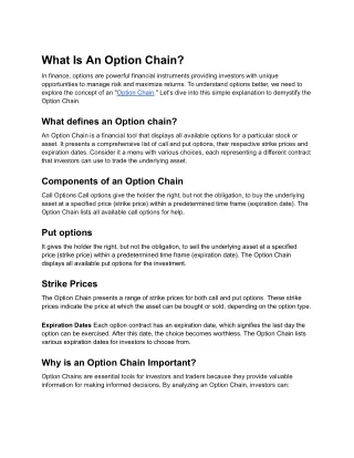 What is Option Chain_