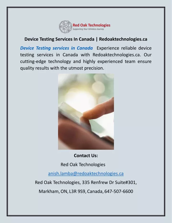 device testing services in canada