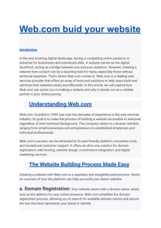 web com buid your website