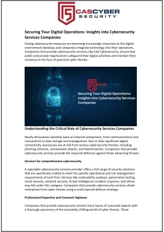 securing your digital operations insights into