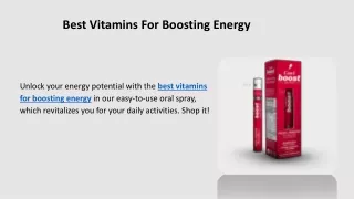 Best Vitamins For Boosting Energy