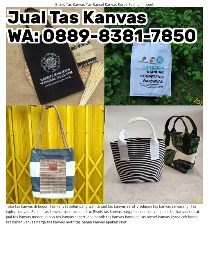 bisnis tas kanvas tas ransel kanvas korea fashion