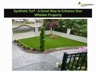 Synthetic Turf - A Great Way to Enhance Your Whistler Property