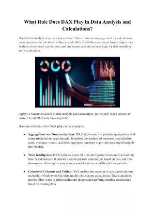 what role does dax play in data analysis