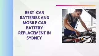 Best  Car Batteries and Mobile Car Battery Replacement in Sydney