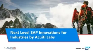 Next Level SAP Innovations for Industries by Acuiti Labs
