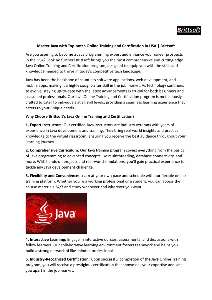 master java with top notch online training