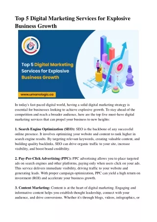 top 5 digital marketing services for explosive