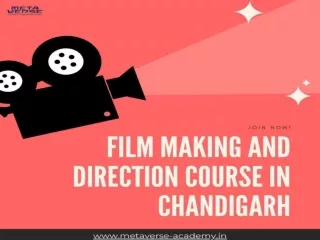 Film Making and Direction Course in Chandigarh