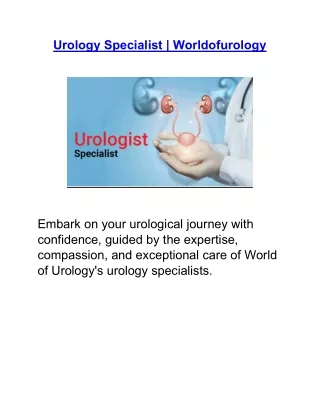 Urology Specialist | Worldofurology