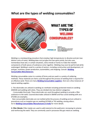 What are the types of welding consumables