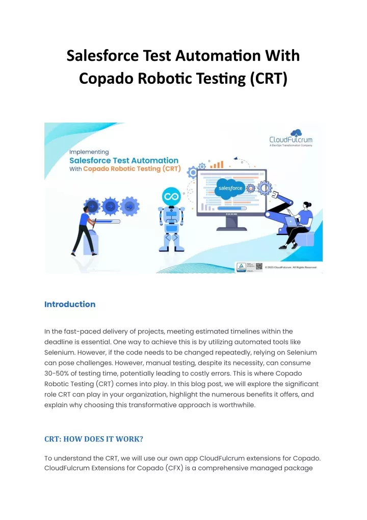 salesforce test automation with copado robotic
