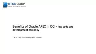 Benefits of Oracle APEX in OCI