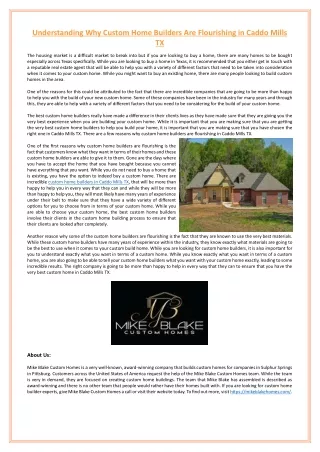 understanding why custom home builders