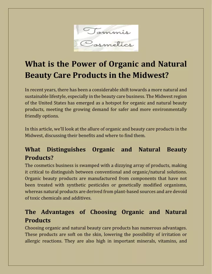 what is the power of organic and natural beauty