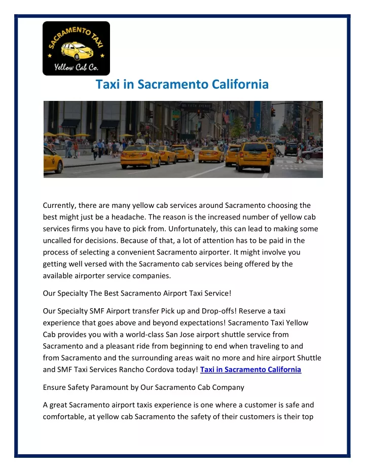 taxi in sacramento california