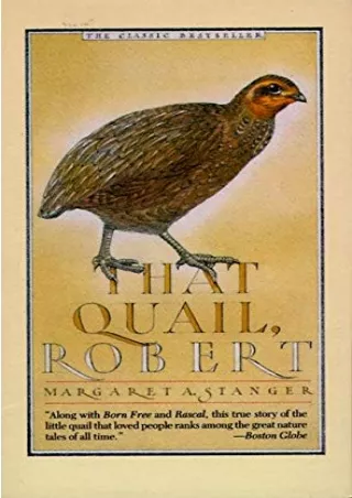 [READ DOWNLOAD] That Quail, Robert