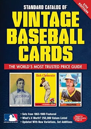 Download Book [PDF] Standard Catalog of Vintage Baseball Cards