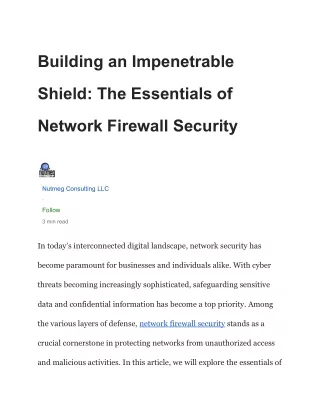 Building an Impenetrable Shield_ The Essentials of Network Firewall Security