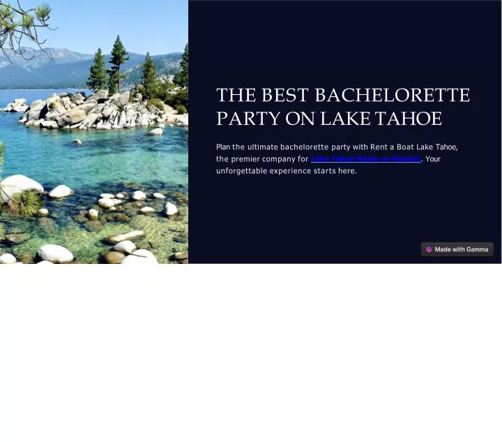the best bachelorette party on lake tahoe
