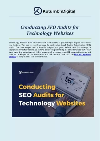 Conducting SEO Audits for Technology Websites - Kutumbh Digital