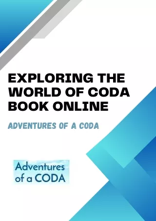 Exploring the World of Coda Book Online - Adventures of a Coda