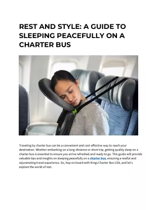 REST AND STYLE A GUIDE TO SLEEPING PEACEFULLY ON A CHARTER B