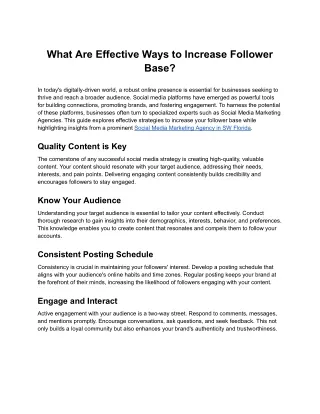 What Are Effective Ways to Increase Follower Base?