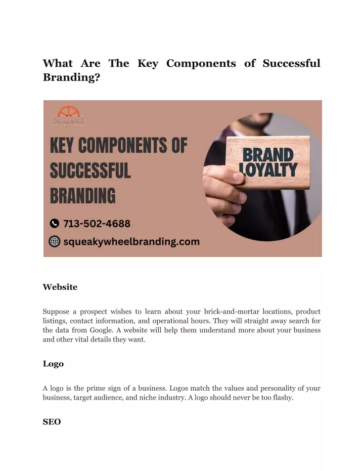what are the key components of successful branding