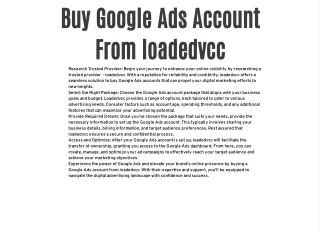 Buy Google Ads Account From loadedvcc