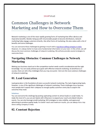 common challenges in network marketing