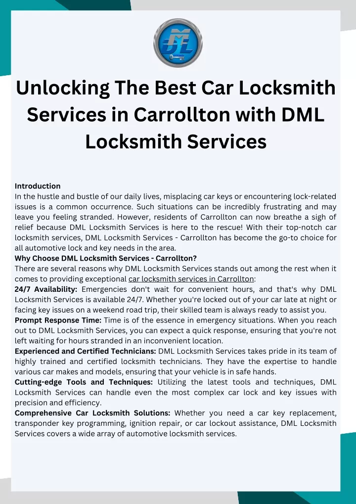 unlocking the best car locksmith services