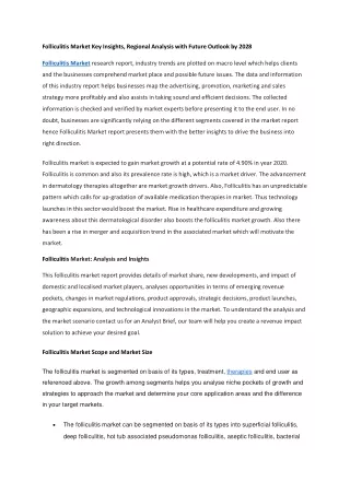folliculitis market key insights regional