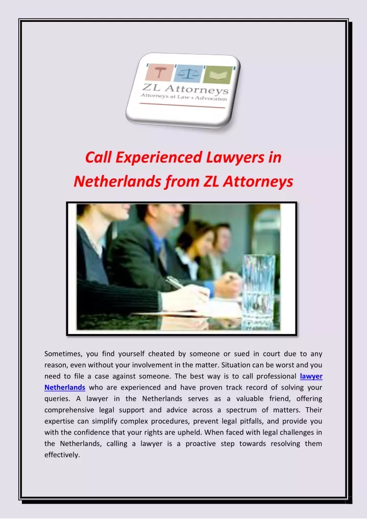 call experienced lawyers in netherlands from
