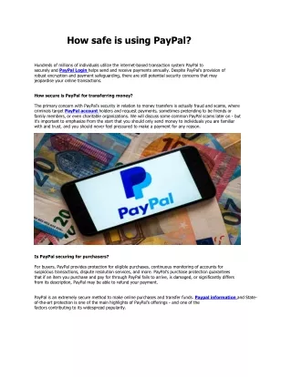 How safe is using PayPal