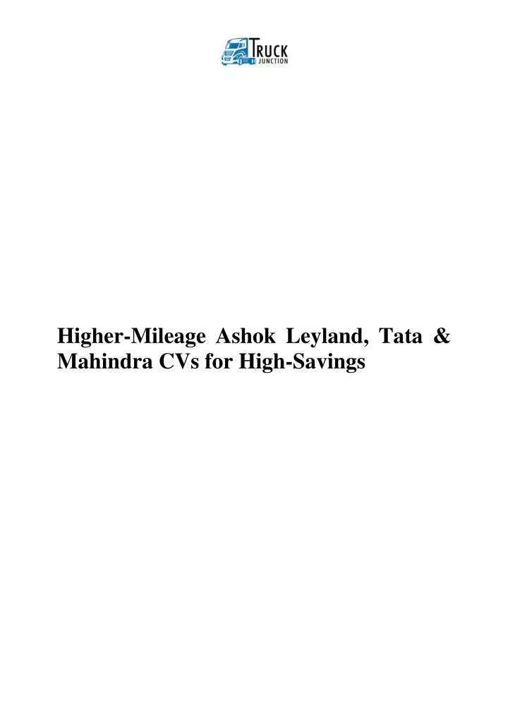 higher mileage ashok leyland tata mahindra