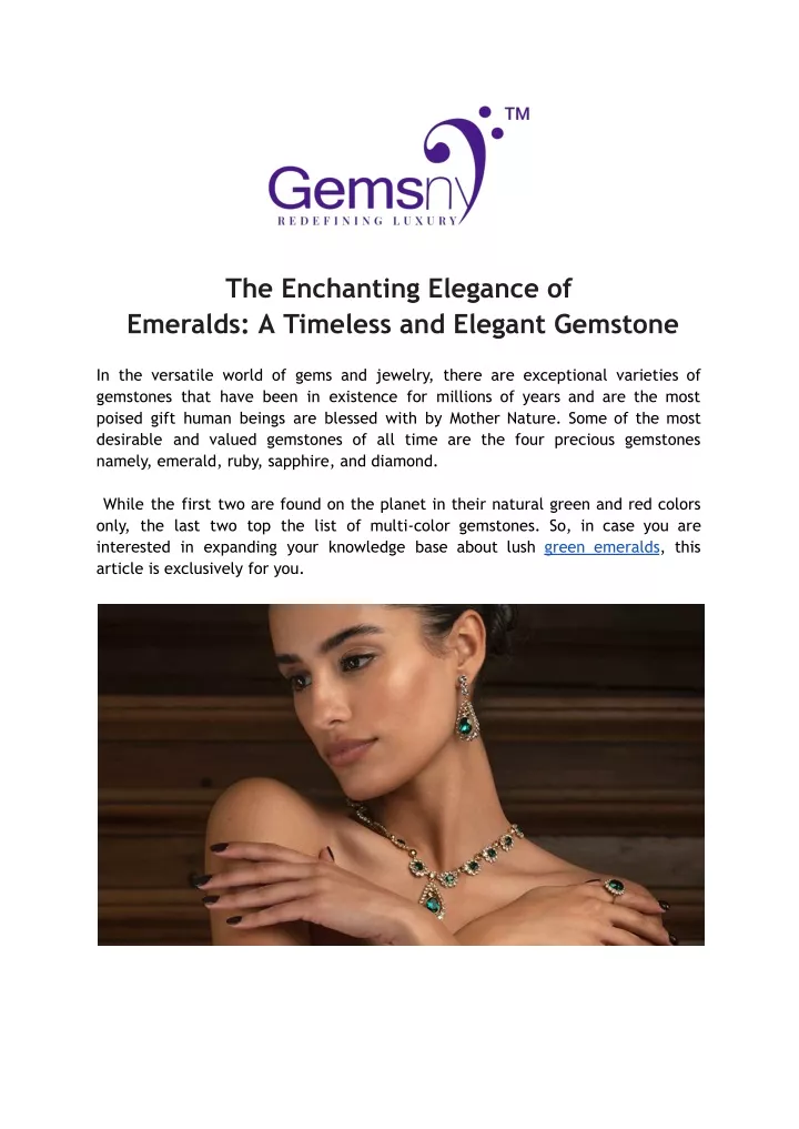 the enchanting elegance of emeralds a timeless