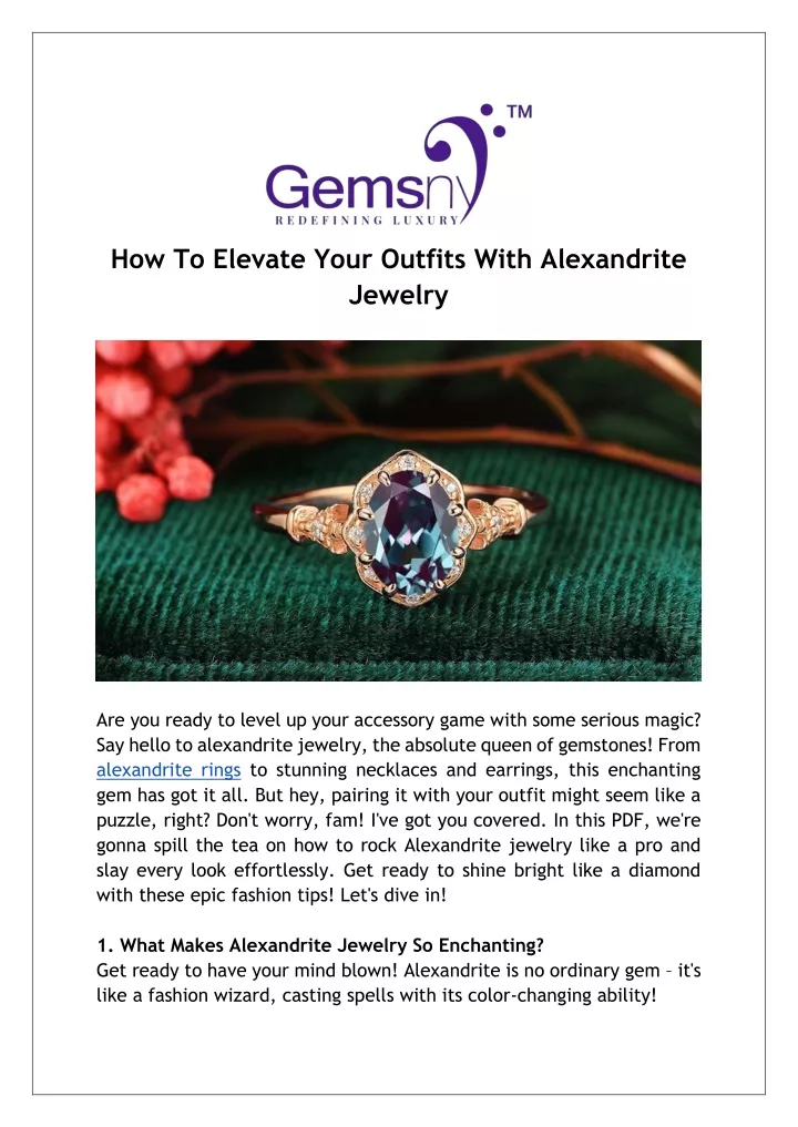how to elevate your outfits with alexandrite