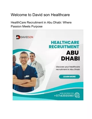 HealthCare Recruitment in Abu Dhabi_ Where Passion Meets Purpose