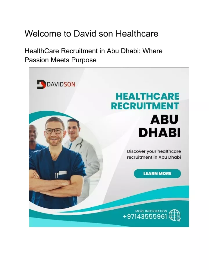 welcome to david son healthcare