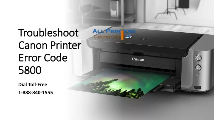 troubleshoot canon printer error code 5800