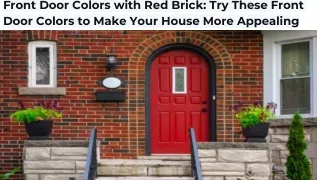 Front Door Colors with Red Brick_ Try These Front Door Colors to Make Your House More Appealing