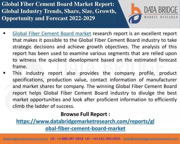 global fiber cement board market report global