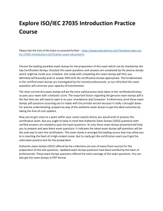 explore iso iec 27035 introduction practice course