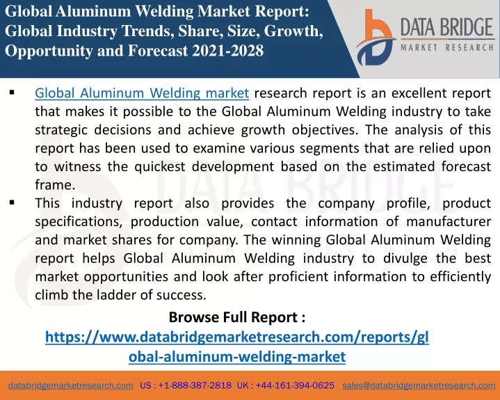 global aluminum welding market report global